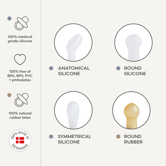 FRIGG Natural Rubber Pacifier 4-Pack | Snowflake Dream