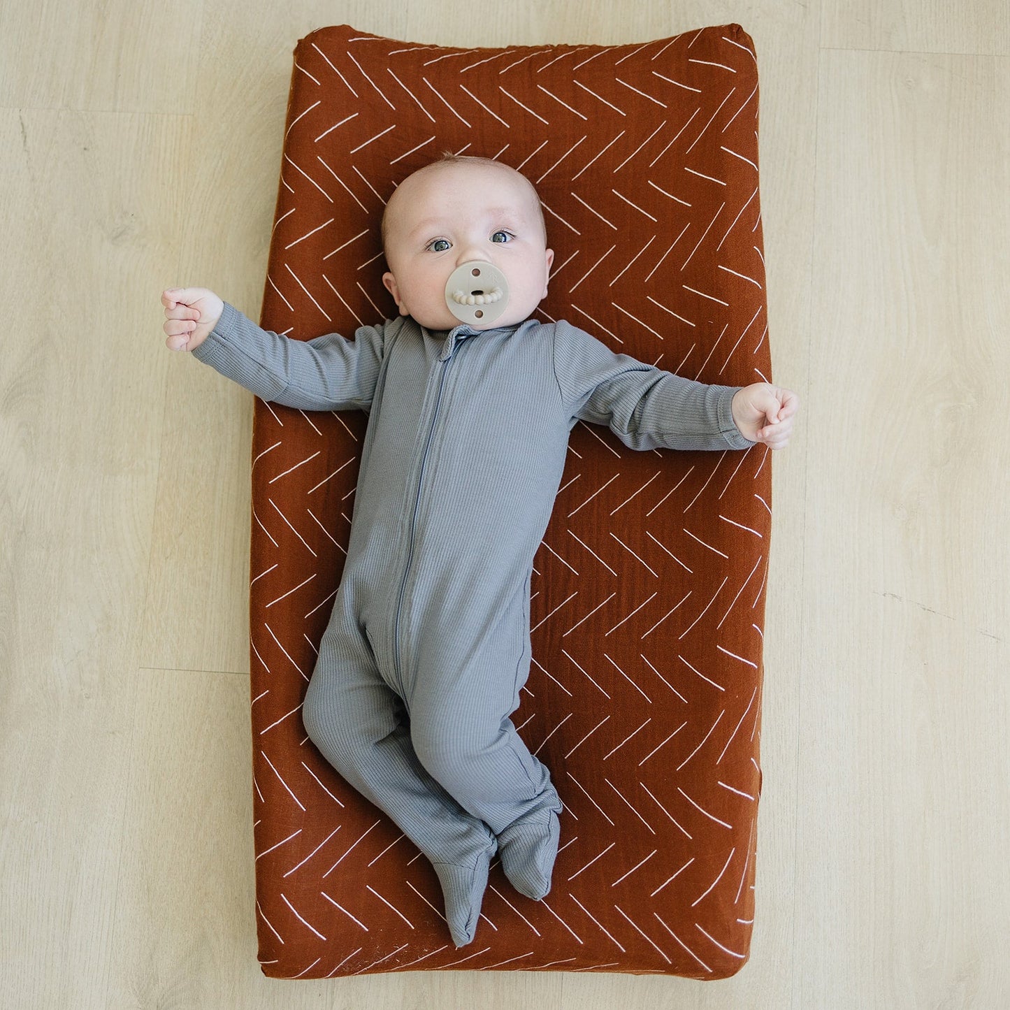 Rust Mudcloth Changing Pad Cover