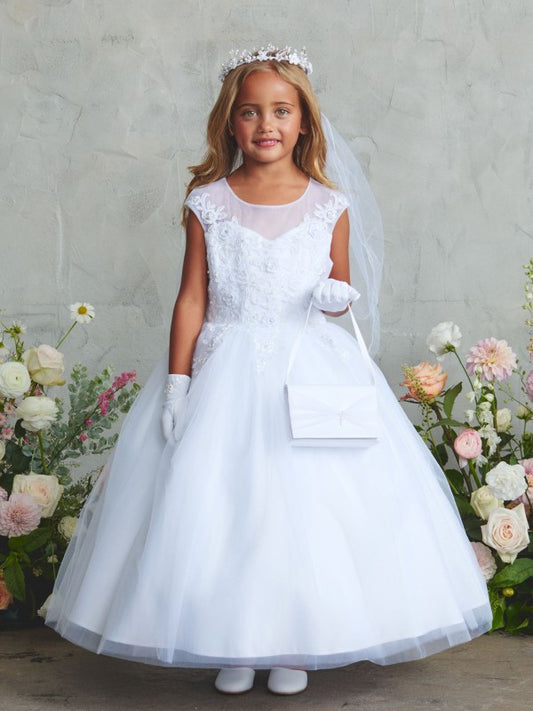 Illusion Floral First Holy Communion Dress