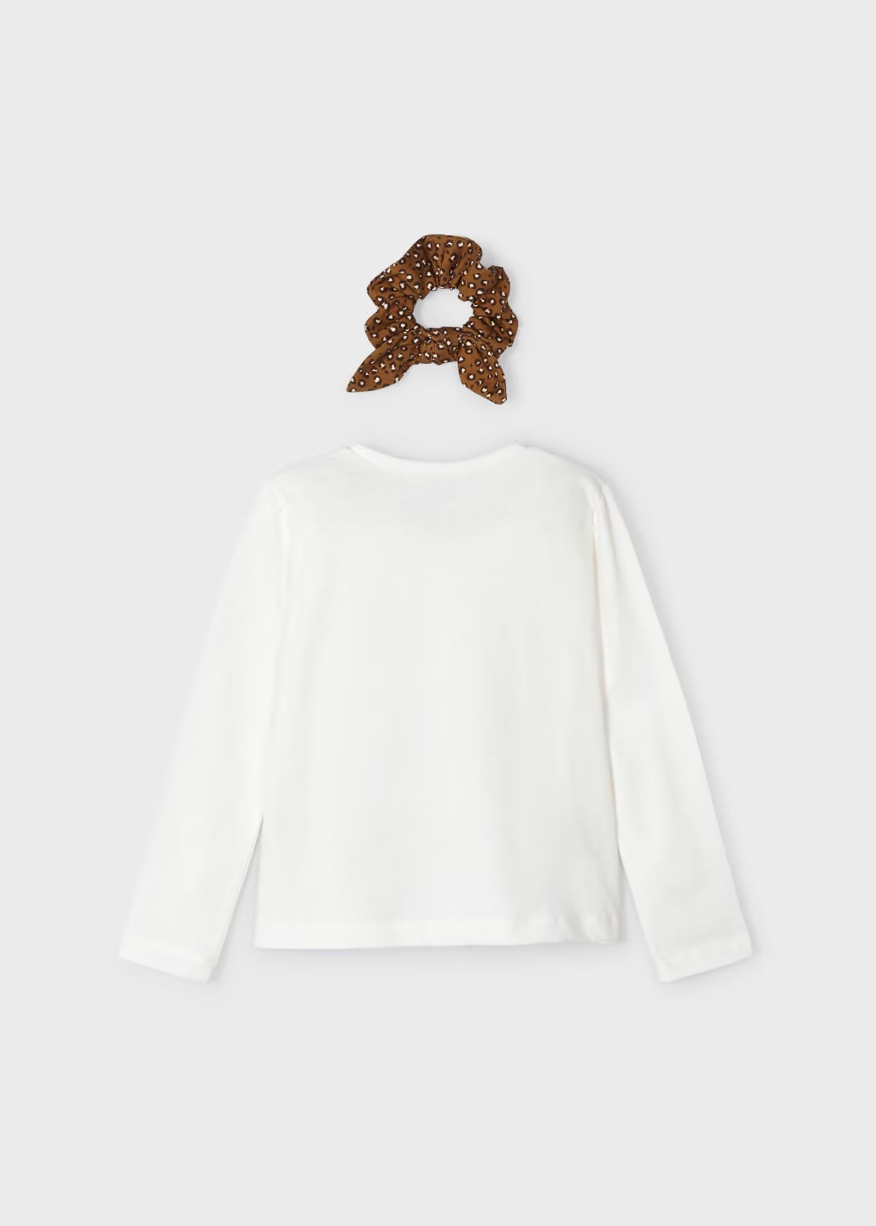 Long Sleeve T-Shirt & Scrunchie | Brown