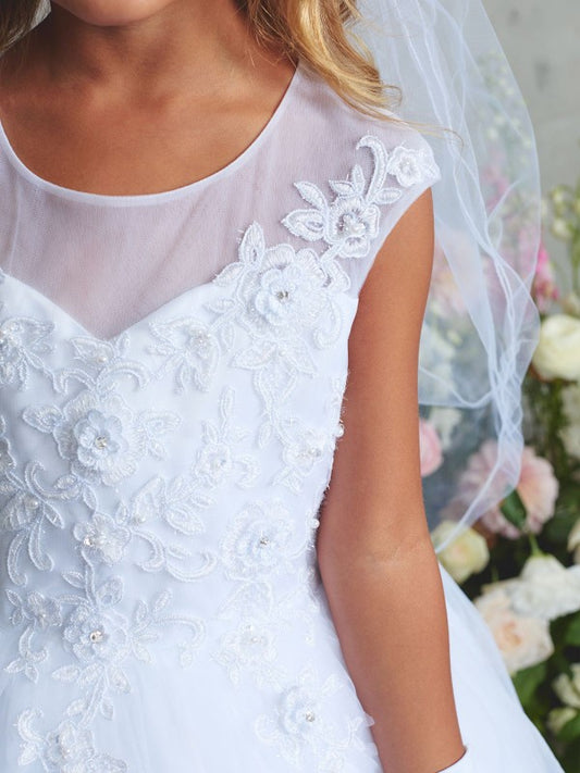 Illusion Floral First Holy Communion Dress
