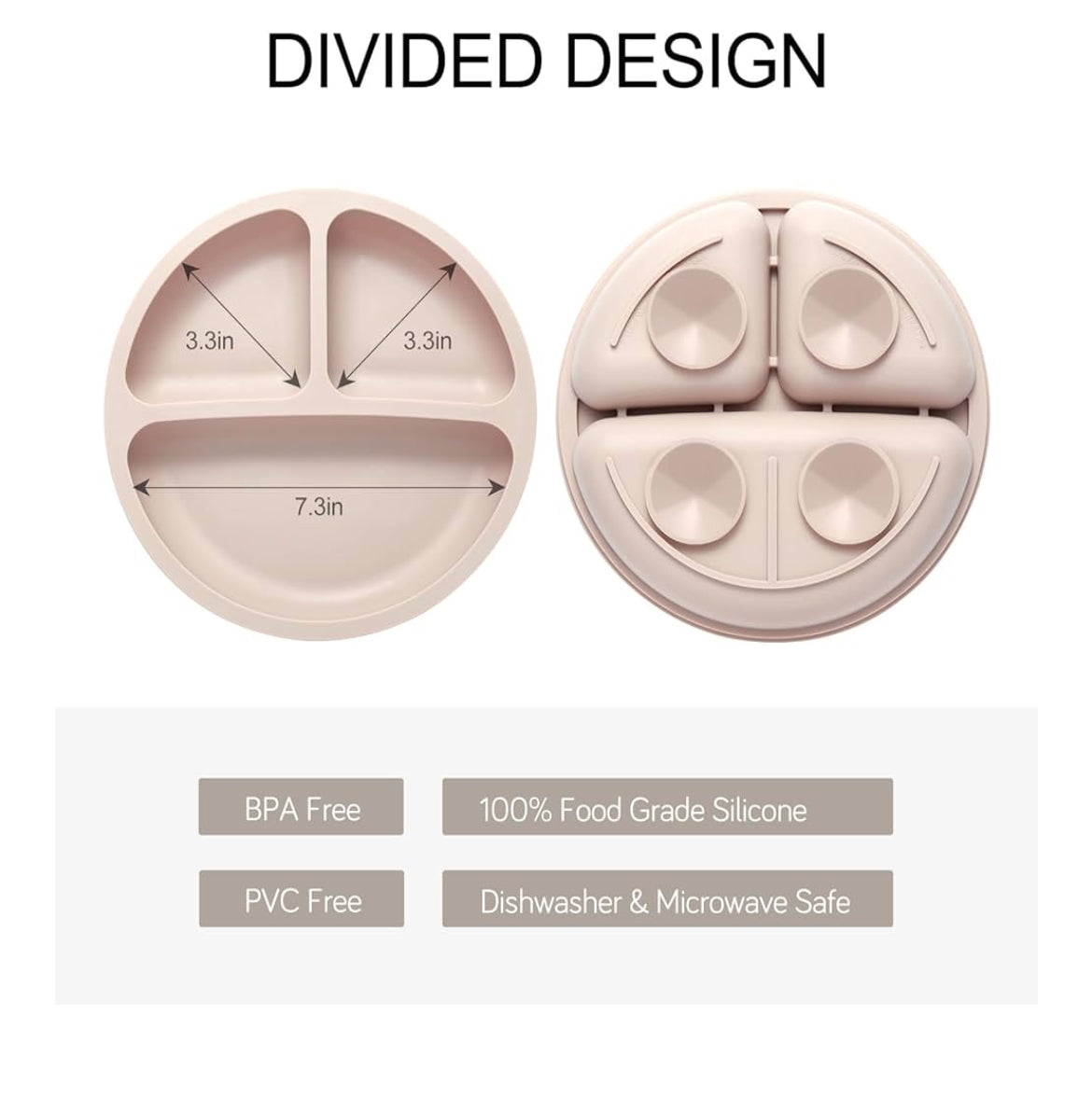 Divided Silicone Suction Plate | Sunset