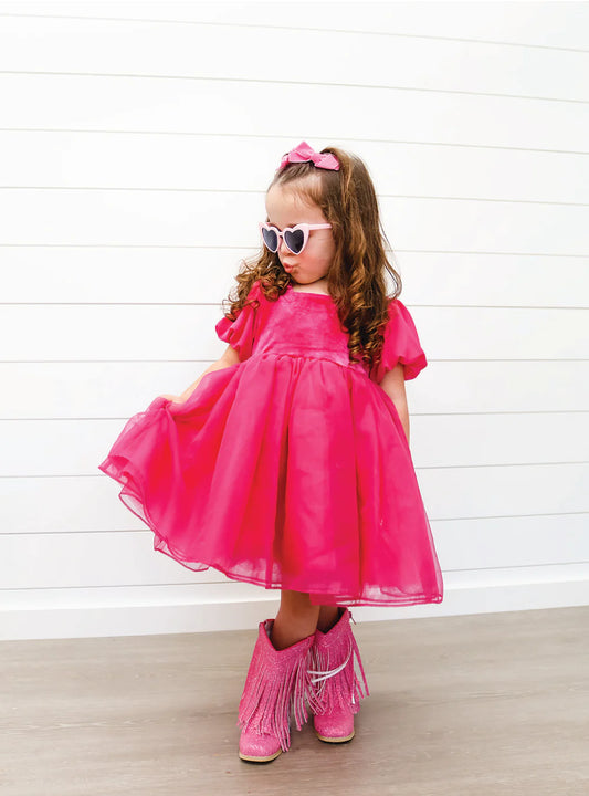 Puff Dress | Hot Pink
