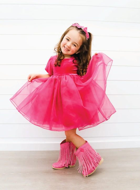 Puff Dress | Hot Pink