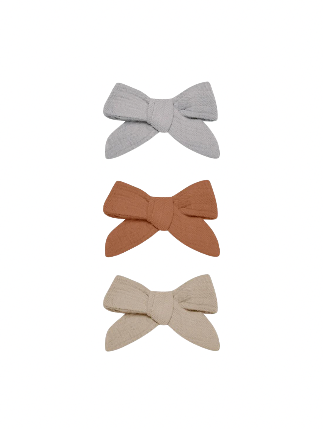 Bow W. Clip, Set of 3 | Periwinkle, Clay, Oat