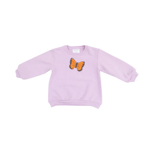 Monarch Butterflies And Milkweed Oversize Sweatshirt W/ Applique