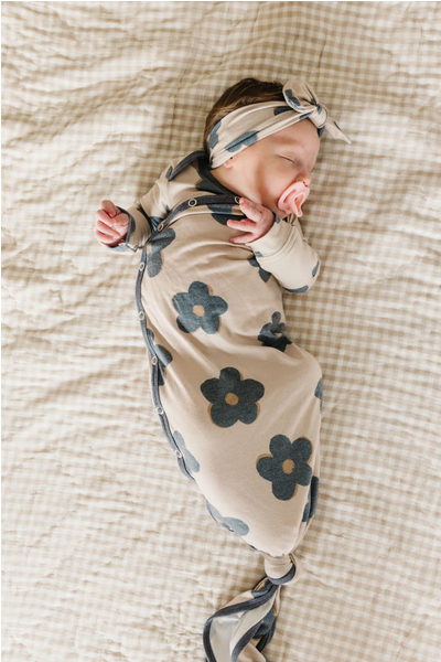 Newborn Knotted Gown | Gemma/Tan