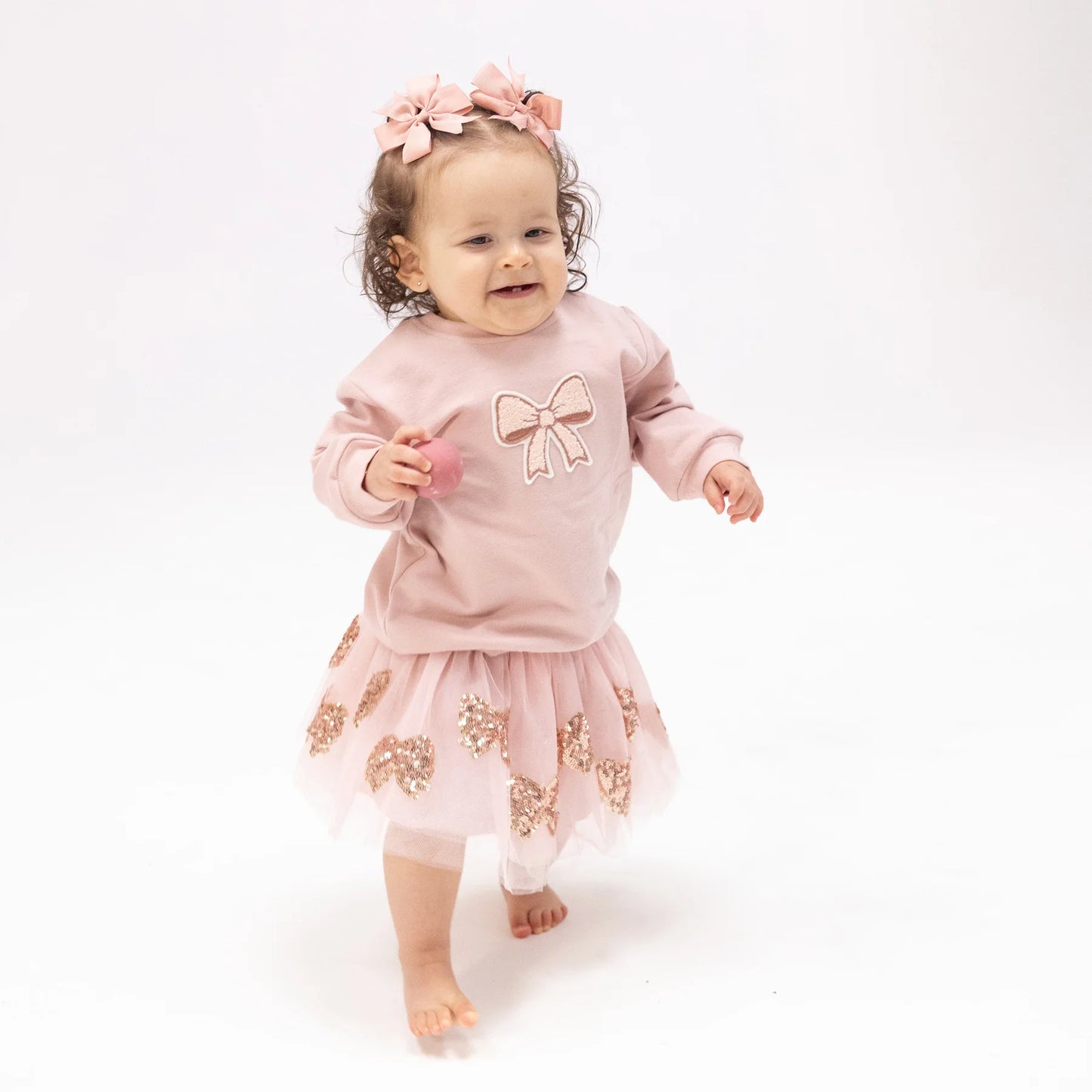 Bows and Ballet Puffy Oversize Sweatshirt W/ Applique