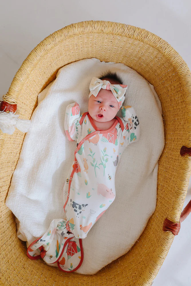 Farmstand Newborn Knotted Gown