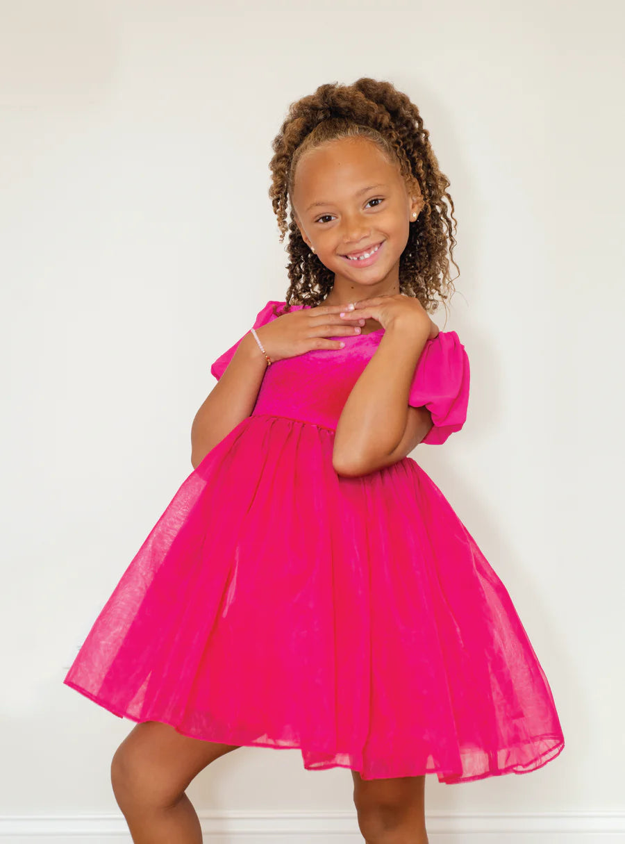 Puff Dress | Hot Pink