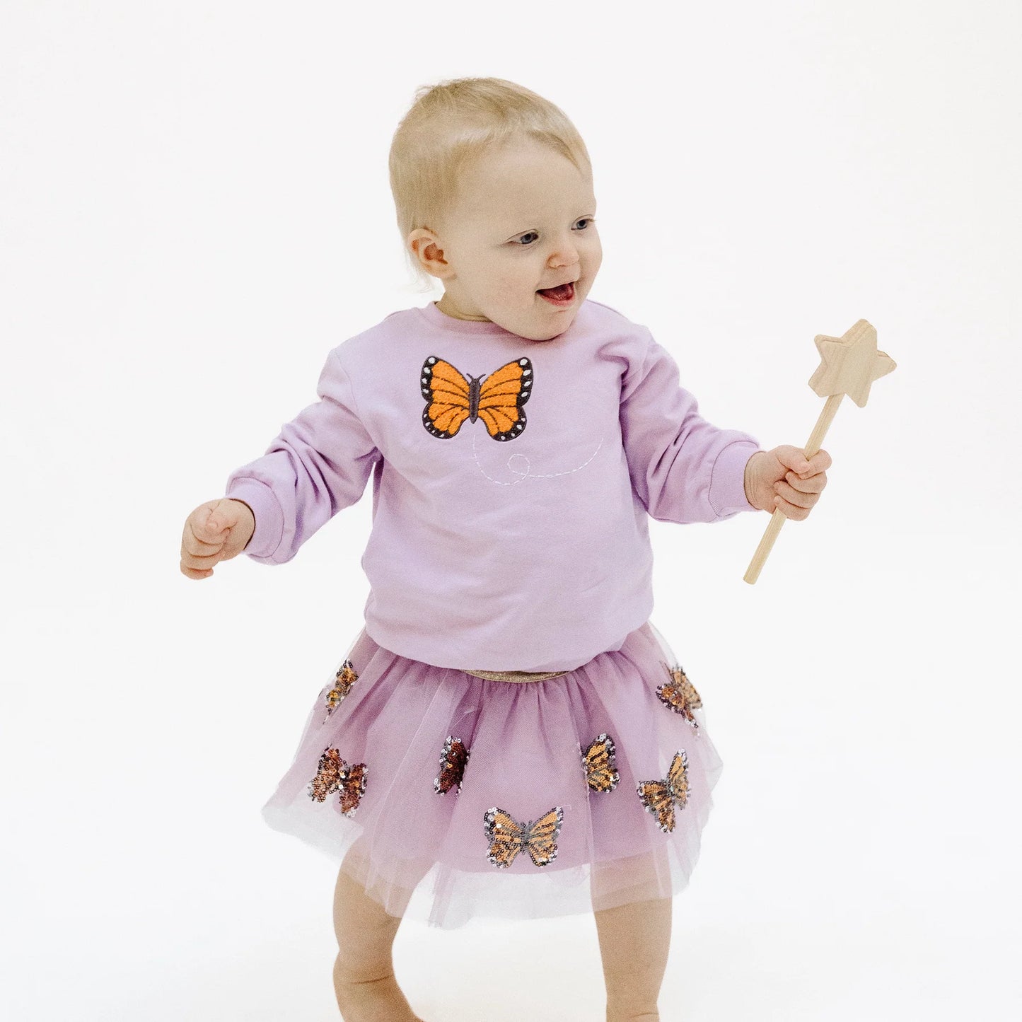 Monarch Butterflies And Milkweed Oversize Sweatshirt W/ Applique