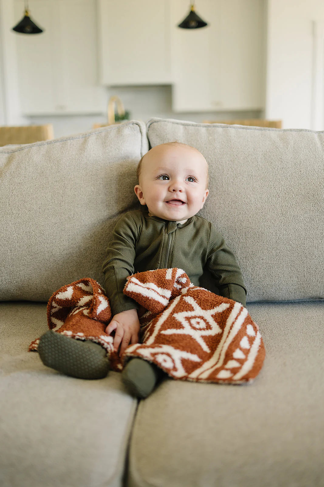 Alpine Rust Checkered Plush Blanket | Lovey