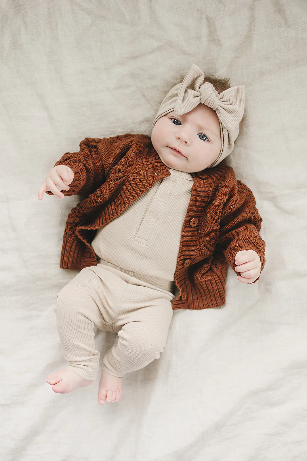 Oatmeal Organic Cotton Ribbed Snap Bodysuit