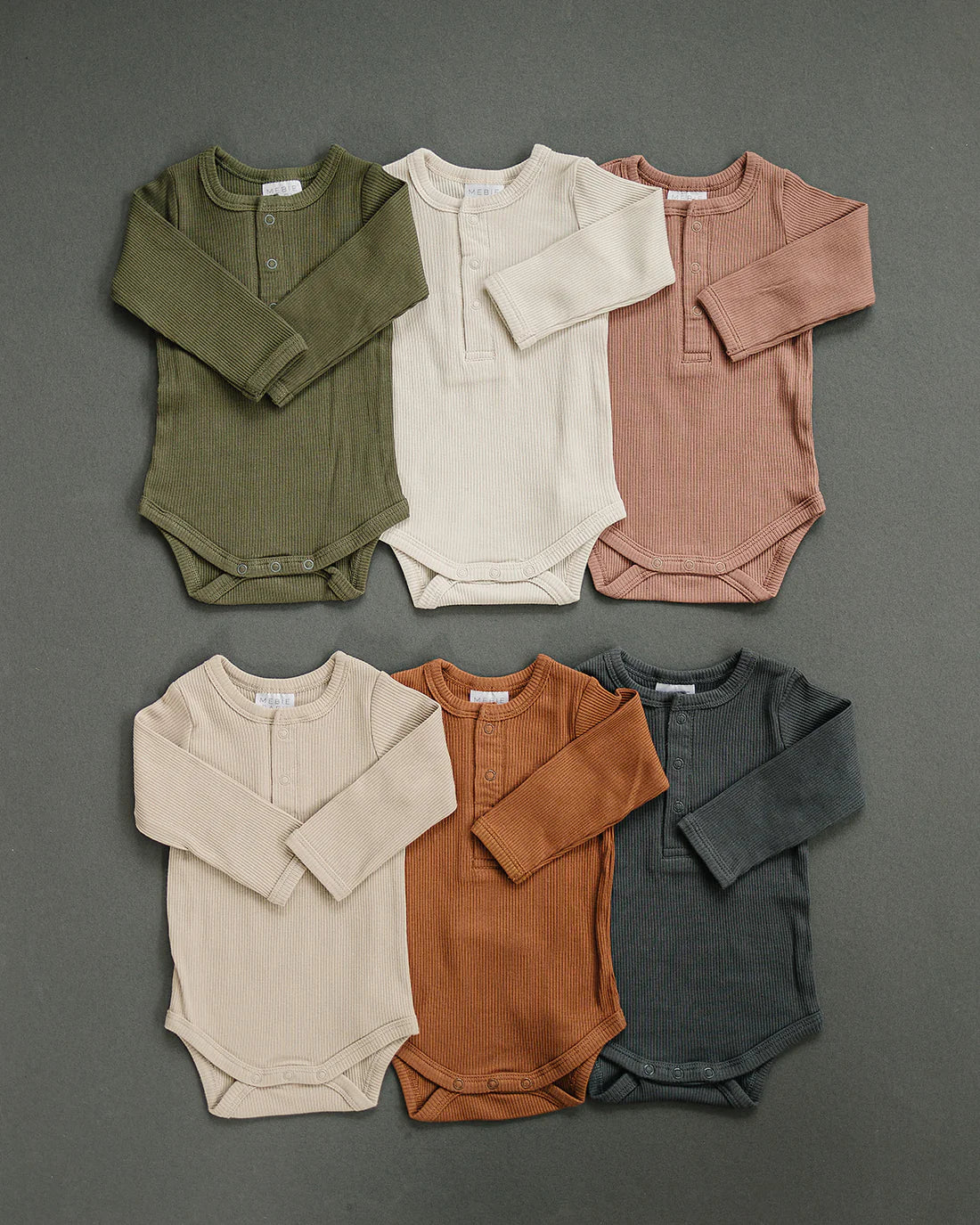 Oatmeal Organic Cotton Ribbed Snap Bodysuit