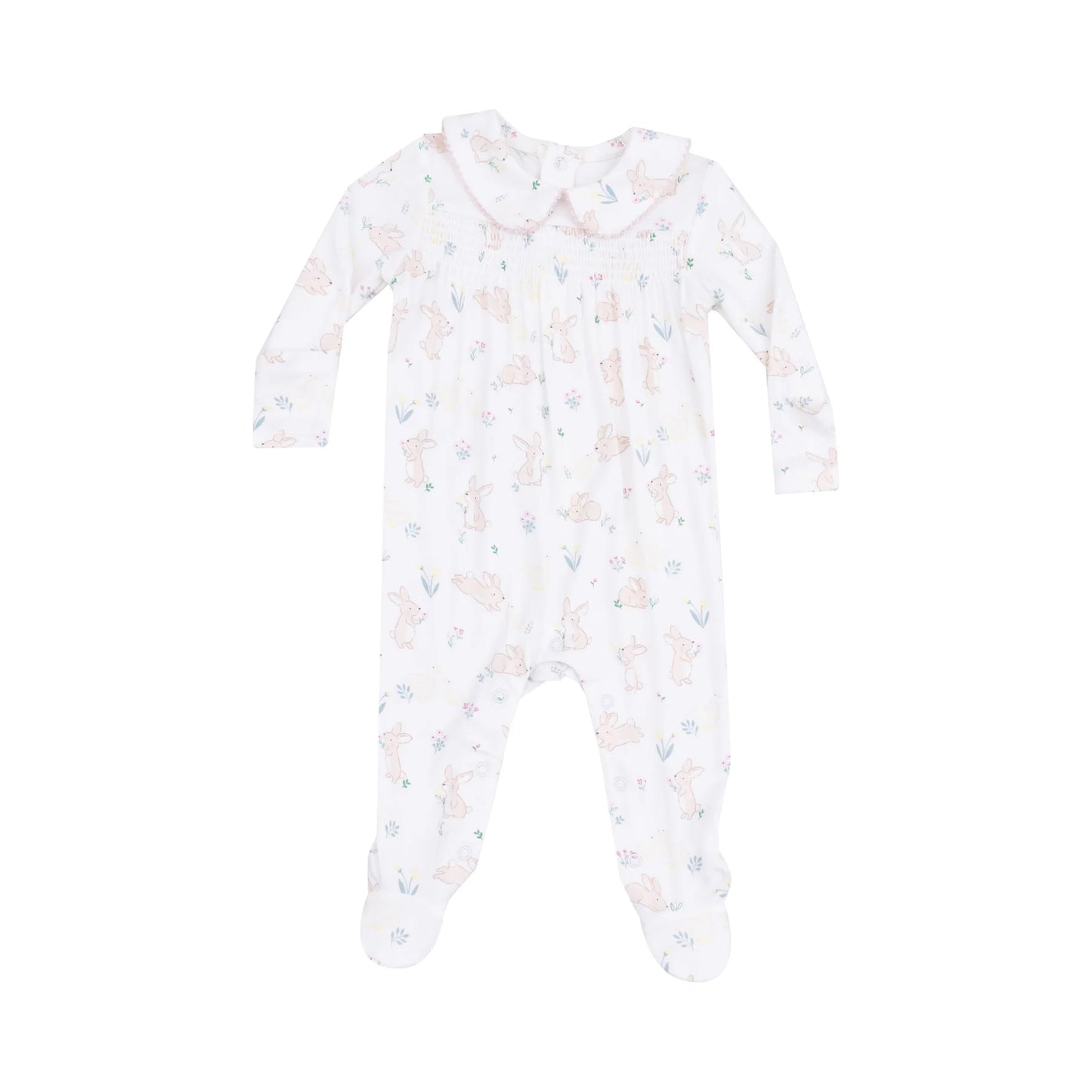 Bunny And Duck Smocked Peter Pan Footie