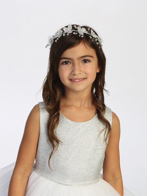 Organza Flower Headband with Rhinestones