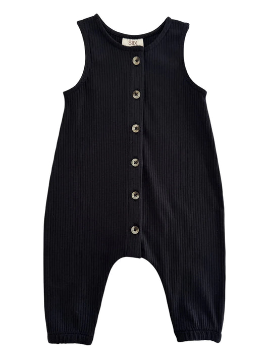 Black | Organic Ribbed Bay Jumpsuit