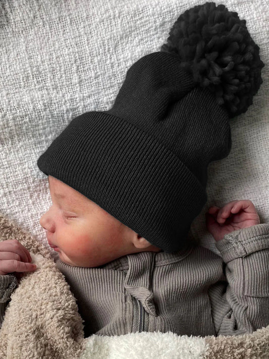 Baby's First Hat | Black Pom