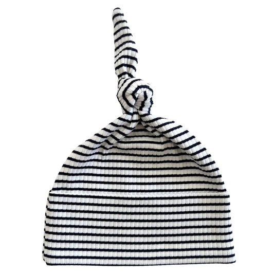 Black Stripe | Organic Ribbed Beanie