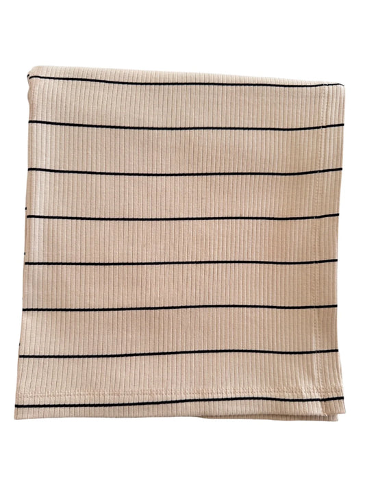 Tan/Black Stripe | Organic Ribbed Swaddle
