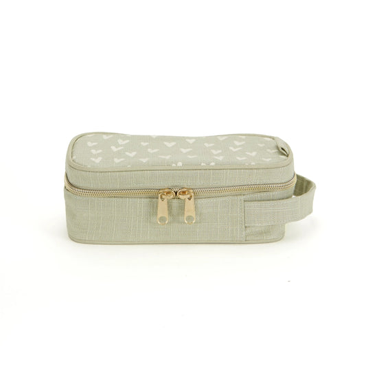 Little Hearts Pencil Case | Sage
