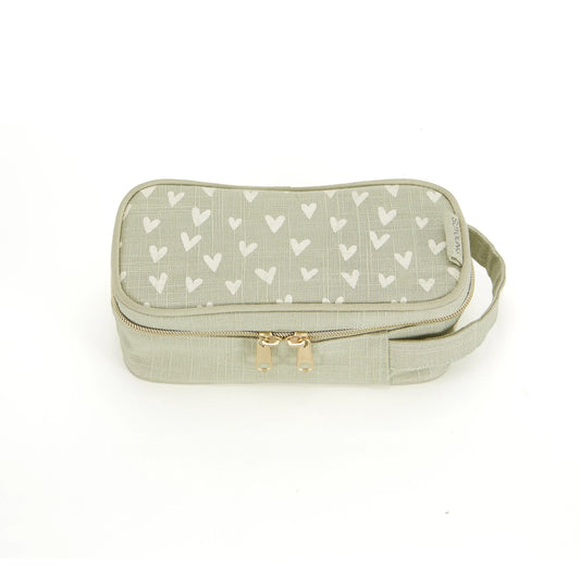 Little Hearts Pencil Case | Sage