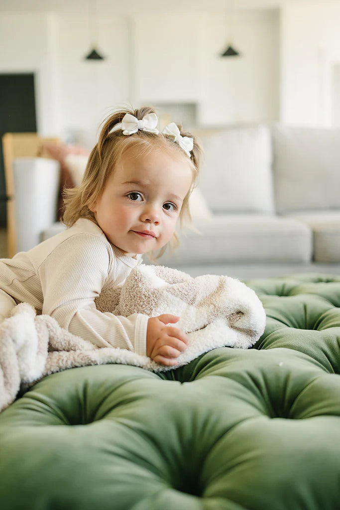 Taupe Checkered Plush Blanket | Lovey
