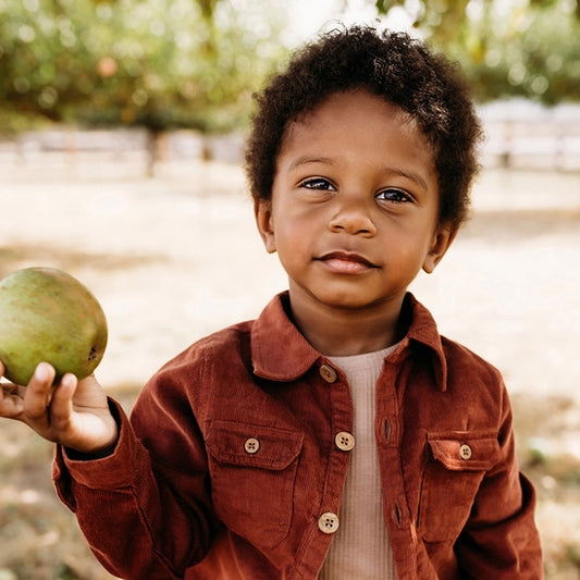 Corduroy Button Shirt | Rust