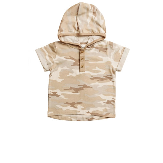 Hooded Henley Tee- Jersey