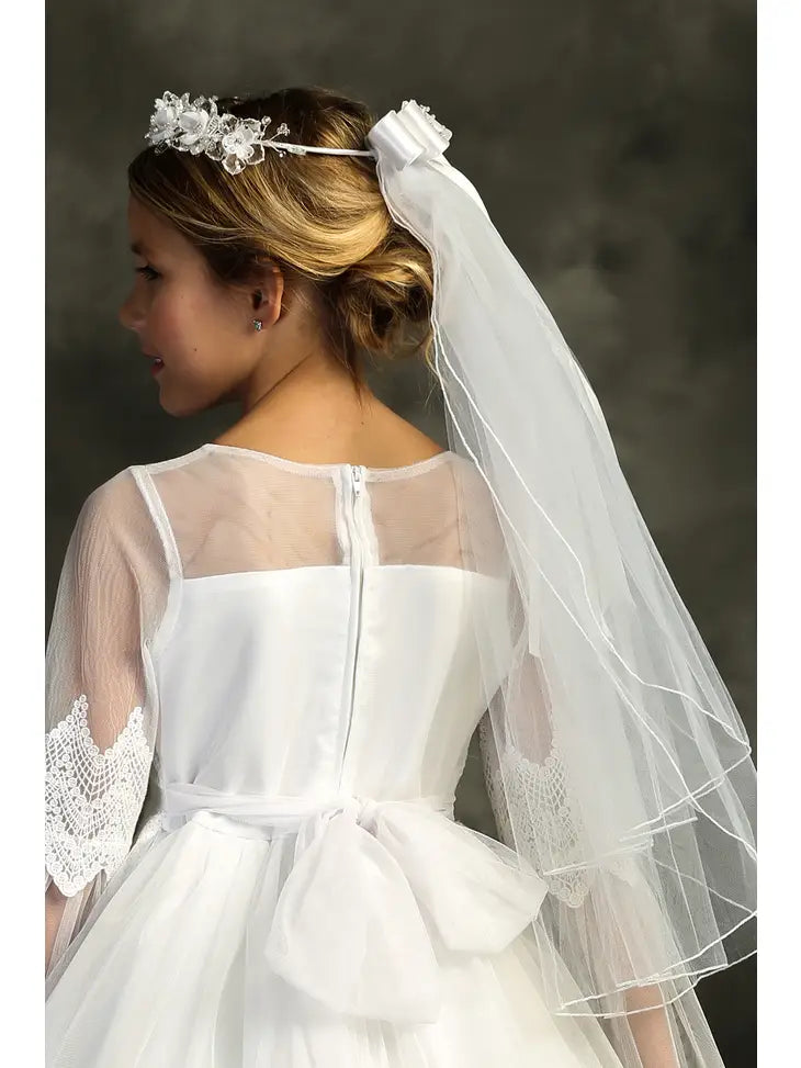 Flower Rhinestone Crown Veil