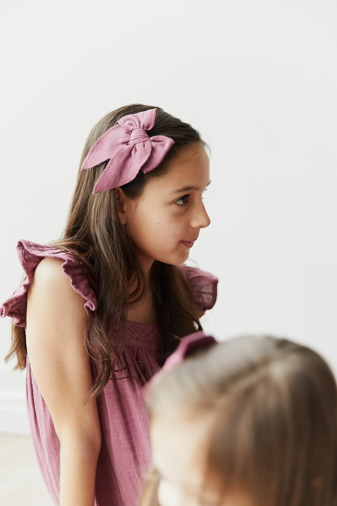 Organic Cotton Muslin Bow - Mulberry