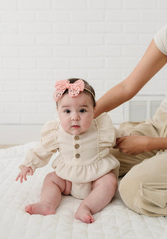 Lace Bow | Pink Coral