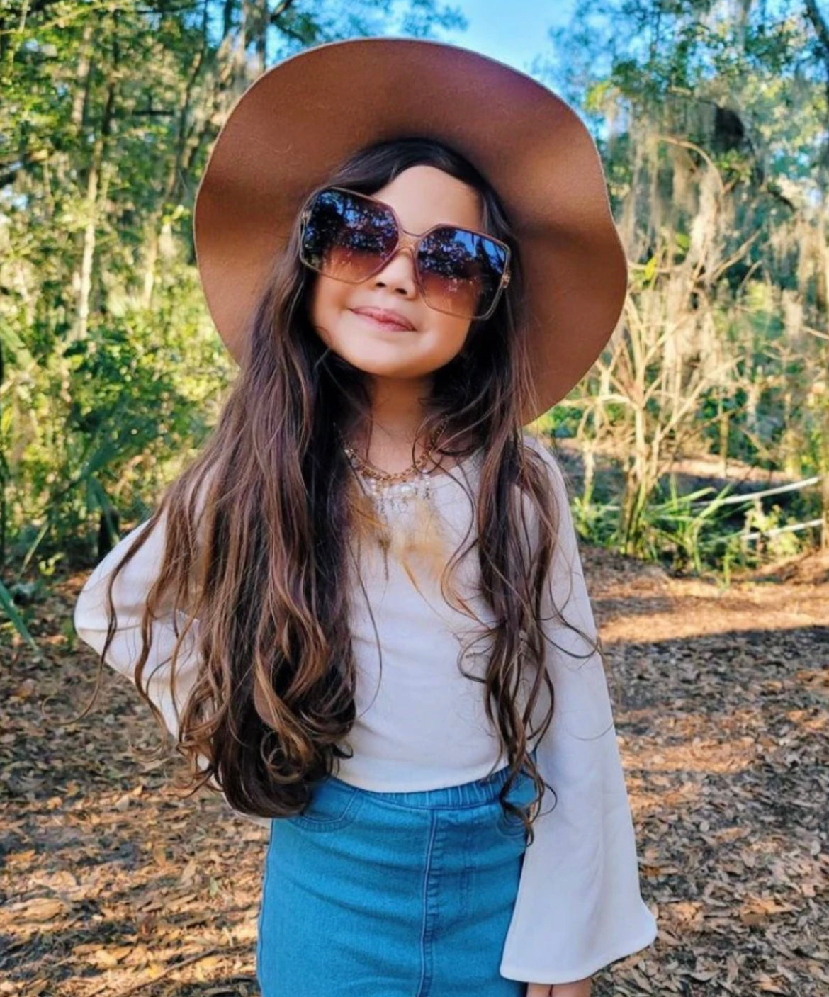 Bell Sleeve Crop Top | Cream