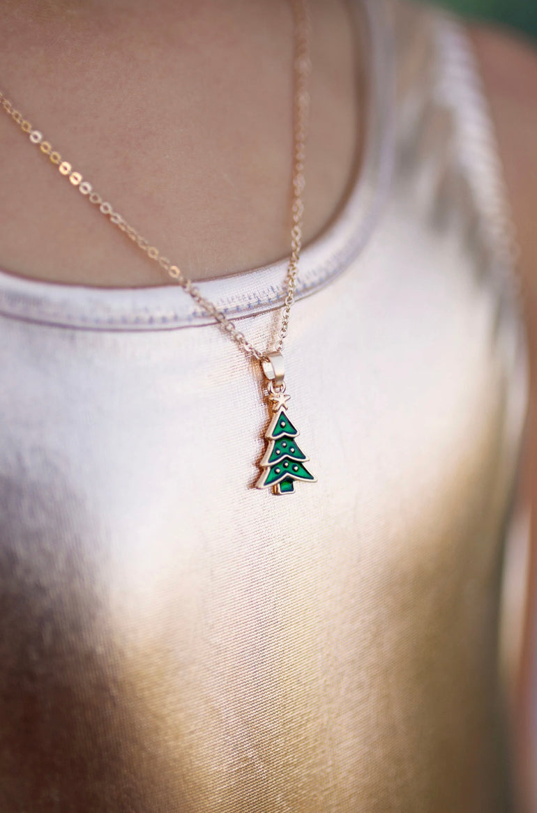 Christmas Tree Rings and Necklace