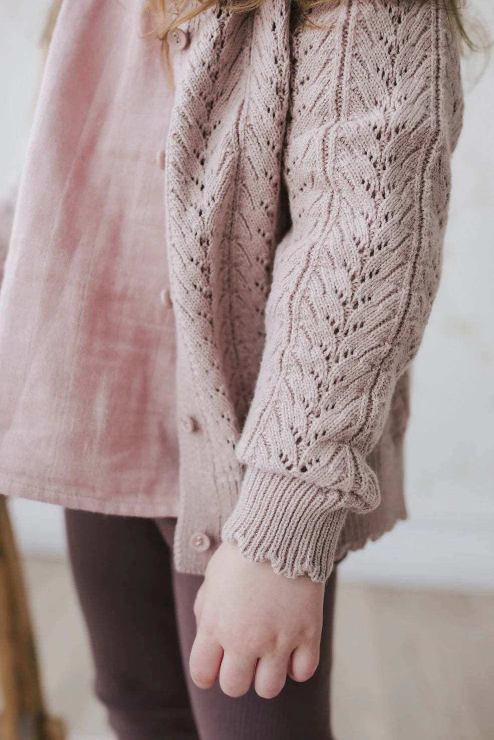 Hannah Knitted Cardigan - Rosebud