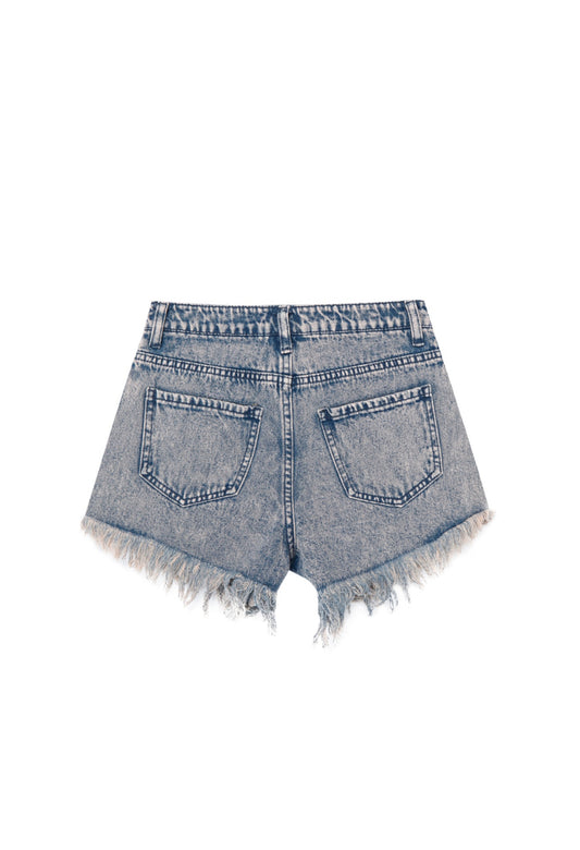 Frayed Denim Shorts