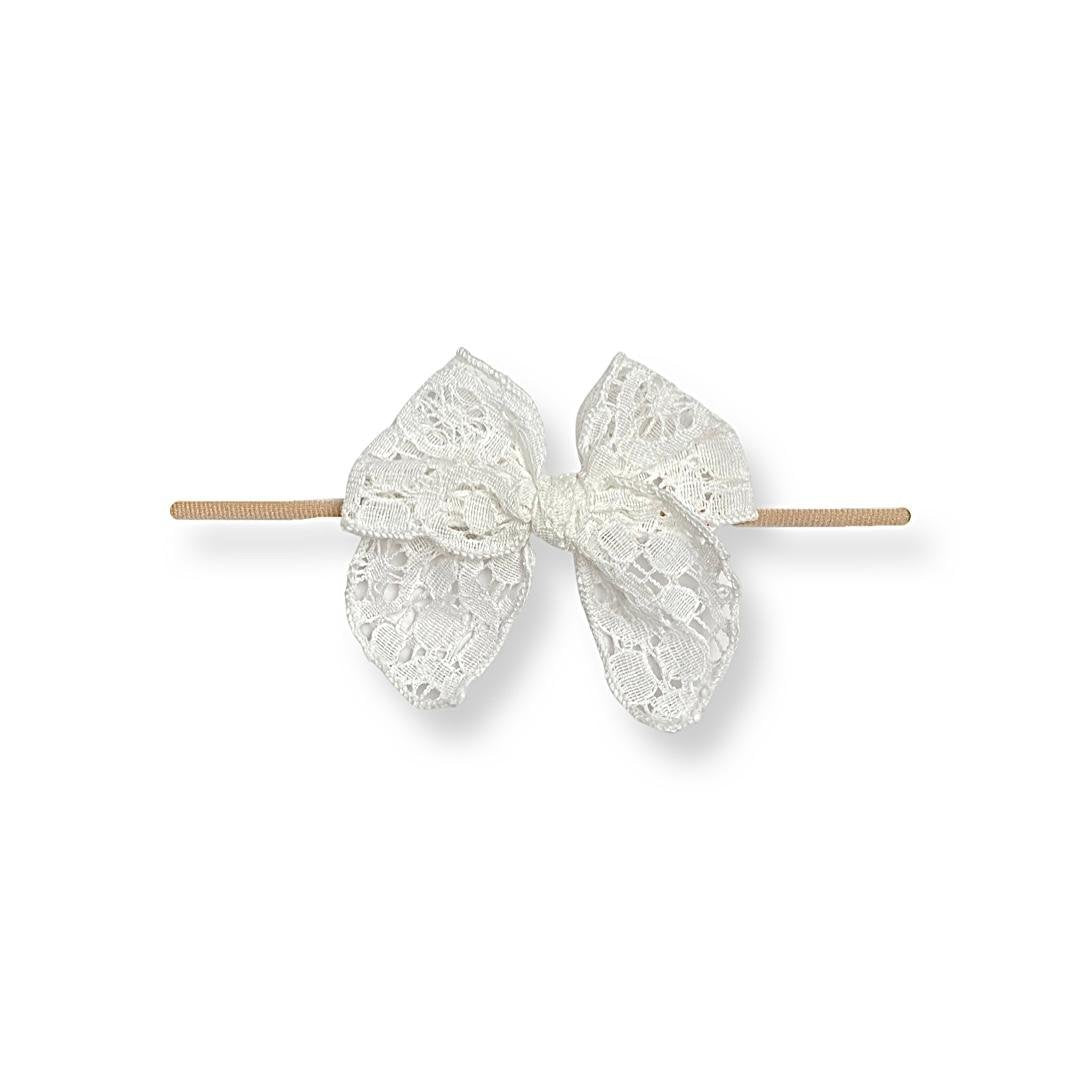 Lace Bow | White