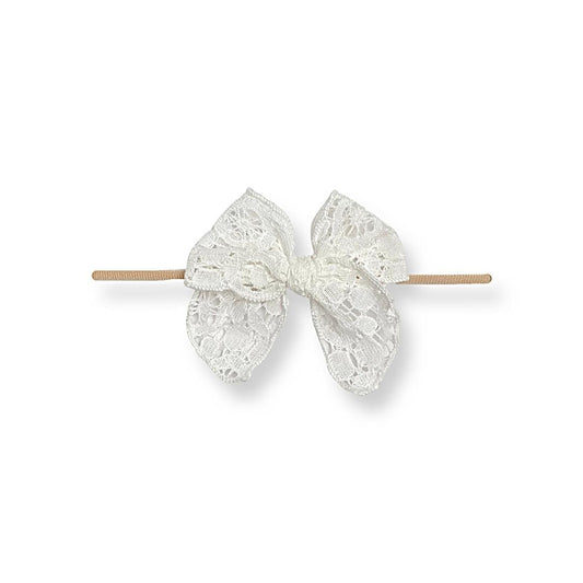 Lace Bow | White