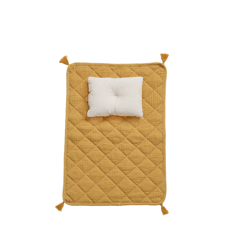 Organic Cotton Muslin Strolley Bedding Set | Mustard