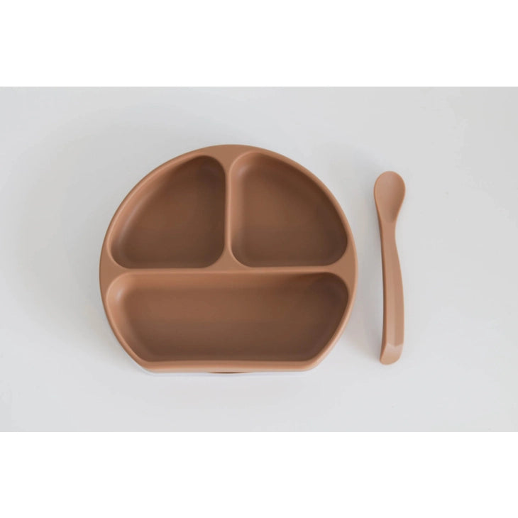 The Saturday Baby Silicone Suction Plate With Lid and Spoon