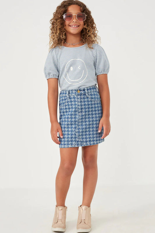 Wink Happy Face Puff Sleeve Top