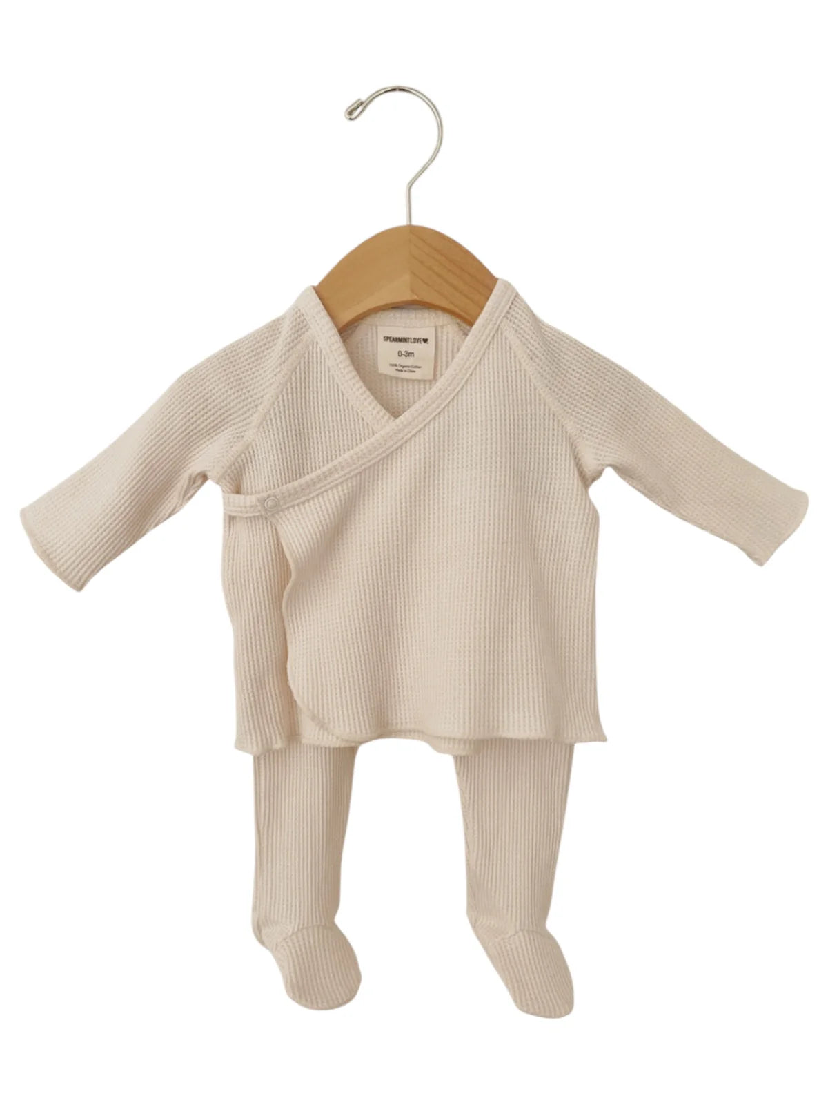 Organic Waffle Kimono & Pant Set | Snow