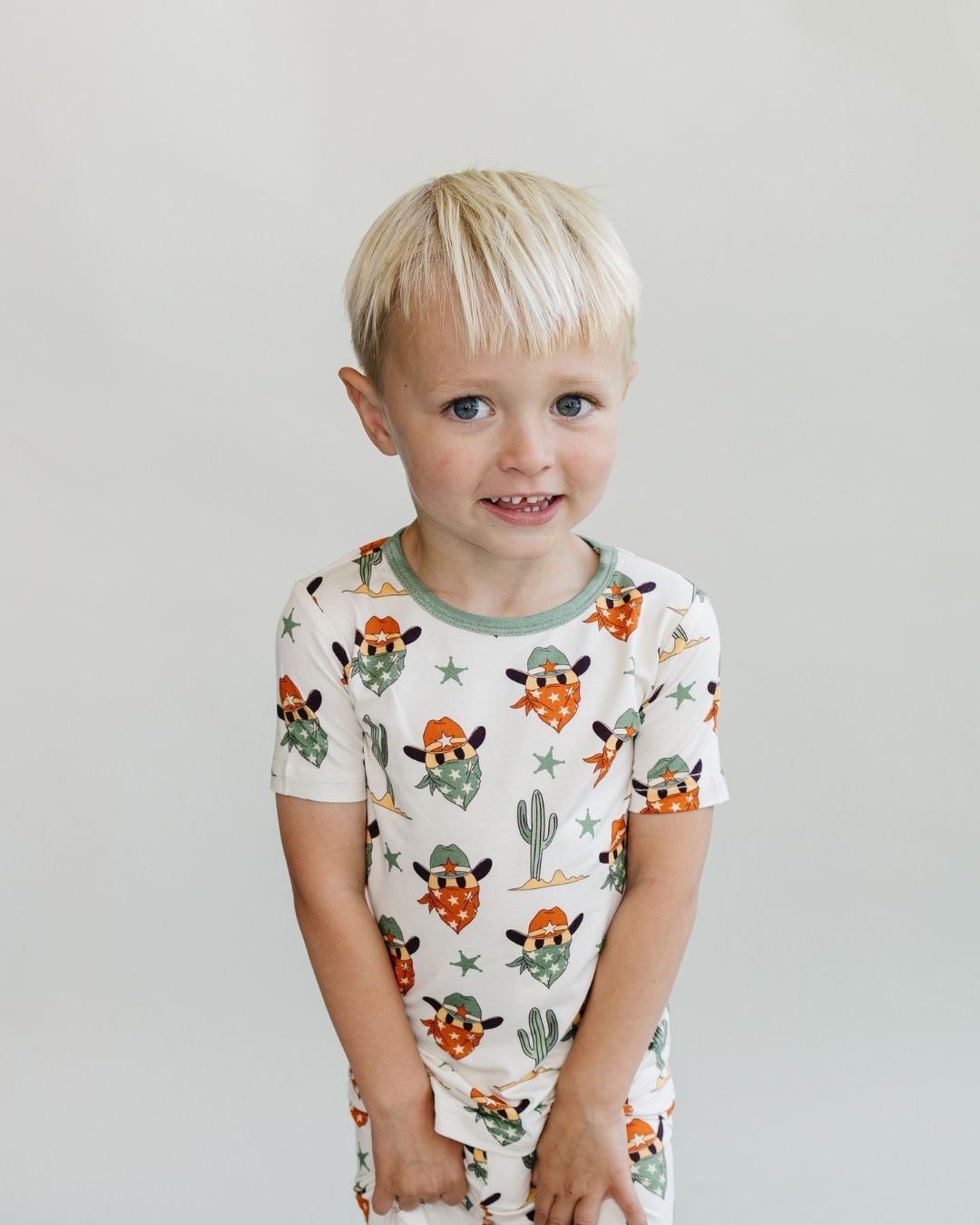 Bamboo Two Piece Shorts Set | Smiley Cowboy