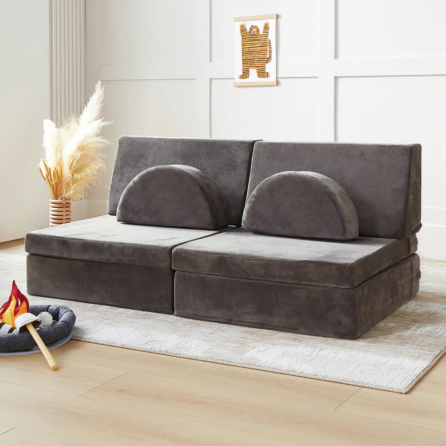 Tiny Land® Anyway Couch - Charcoal Gray