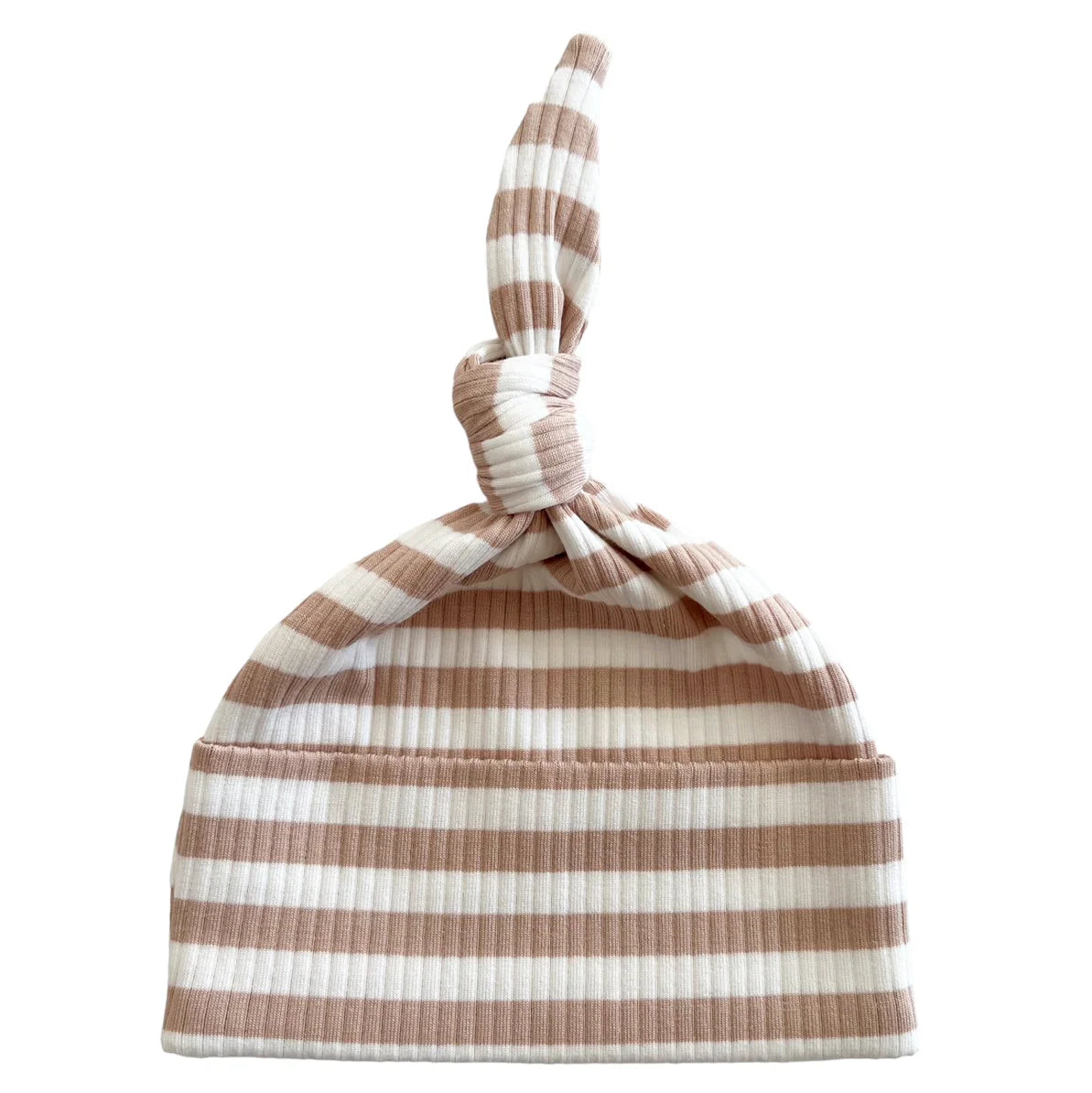 Tan Stripe | Organic Ribbed Beanie