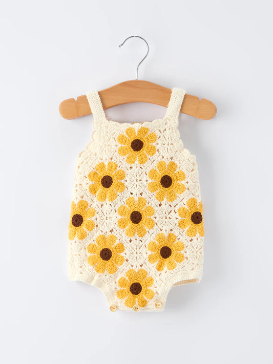 Summer Crochet Sunflower Romper