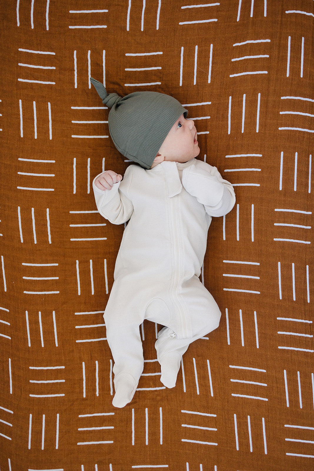 Mustard Mudcloth Crib Sheet