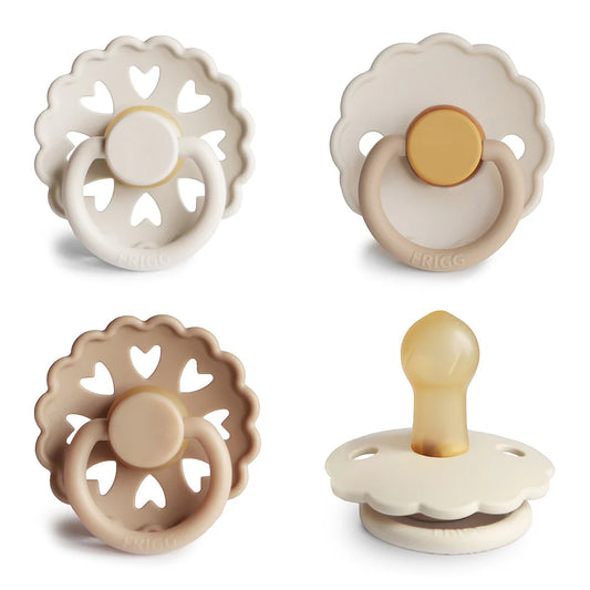 FRIGG Natural Rubber Pacifier 4-Pack | Snowflake Dream