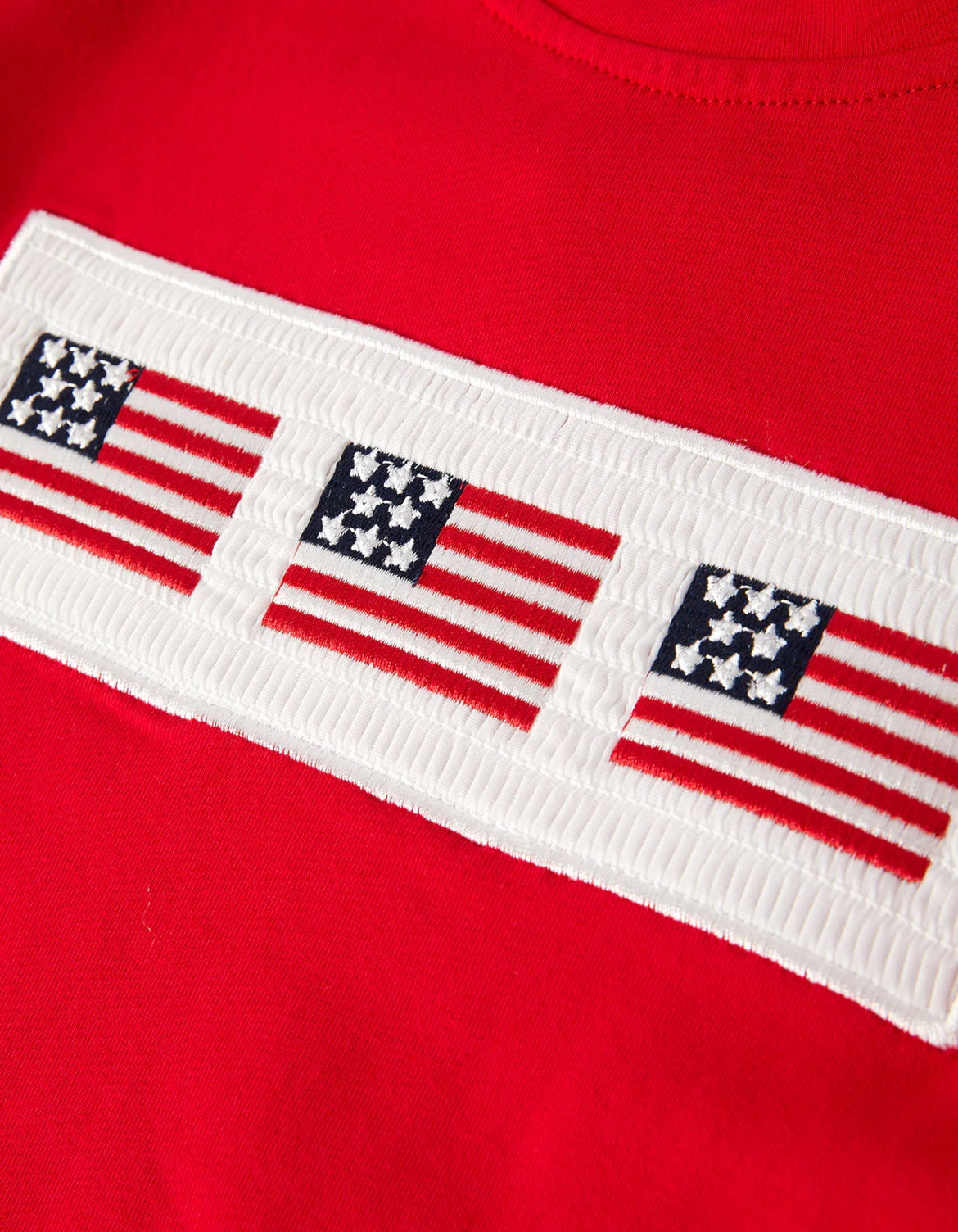 American Flag Embroidery Smocked Boys Set