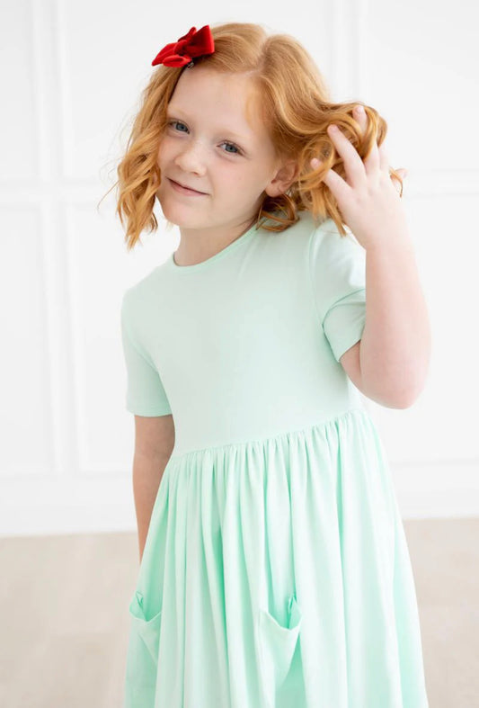 Pastel Green Pocket Twirl Dress